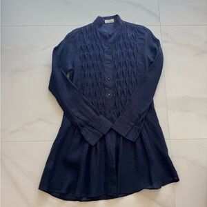 Elegant Navy Long Sleeve Dress